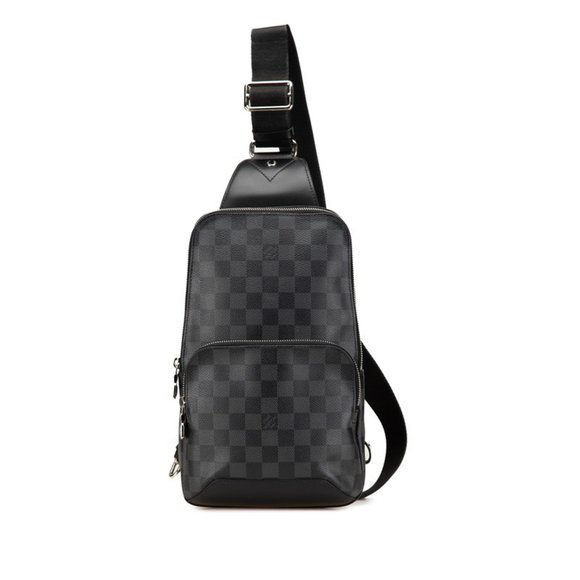 LOUIS VUITTON Other - Louis Vuitton Damier Graphite Avenue Sling Bag Body N41719 Black PVC Leather ...